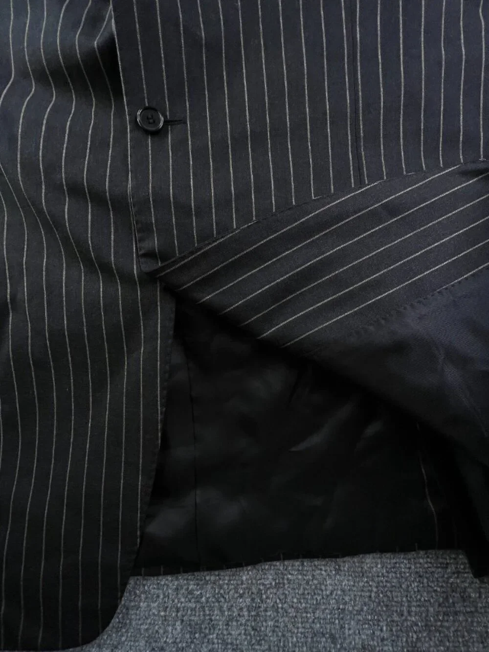 Canali Italy Mark Shale Blazer Sport Jacket Wool Rayon Striped 54 (46L) Vented